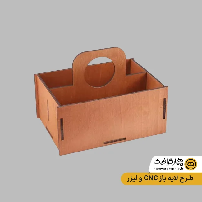 طرح لایه باز CNC و لیزر چوب سبدی دو ردیف