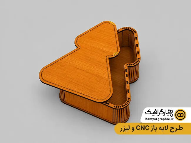 طرح لایه باز CNC و لیزر چوب درخت کاج